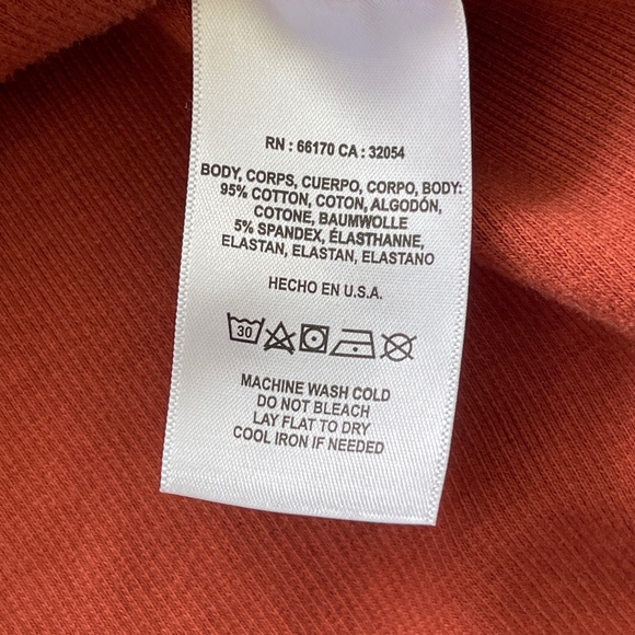 T.la Anthropologie Pullover Sweater Women's M Burnt Orange Crew Neck Stretch - Picture 8 of 11